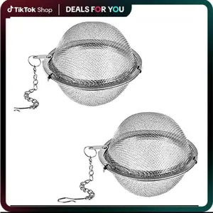 Tea Steeper, 2Pcs Mesh Tea Infuser Premium Tea Filter Tea Interval Diffuser with Extended Chain Hook for Brew Loose Leaf Tea and Spices & Seasonings