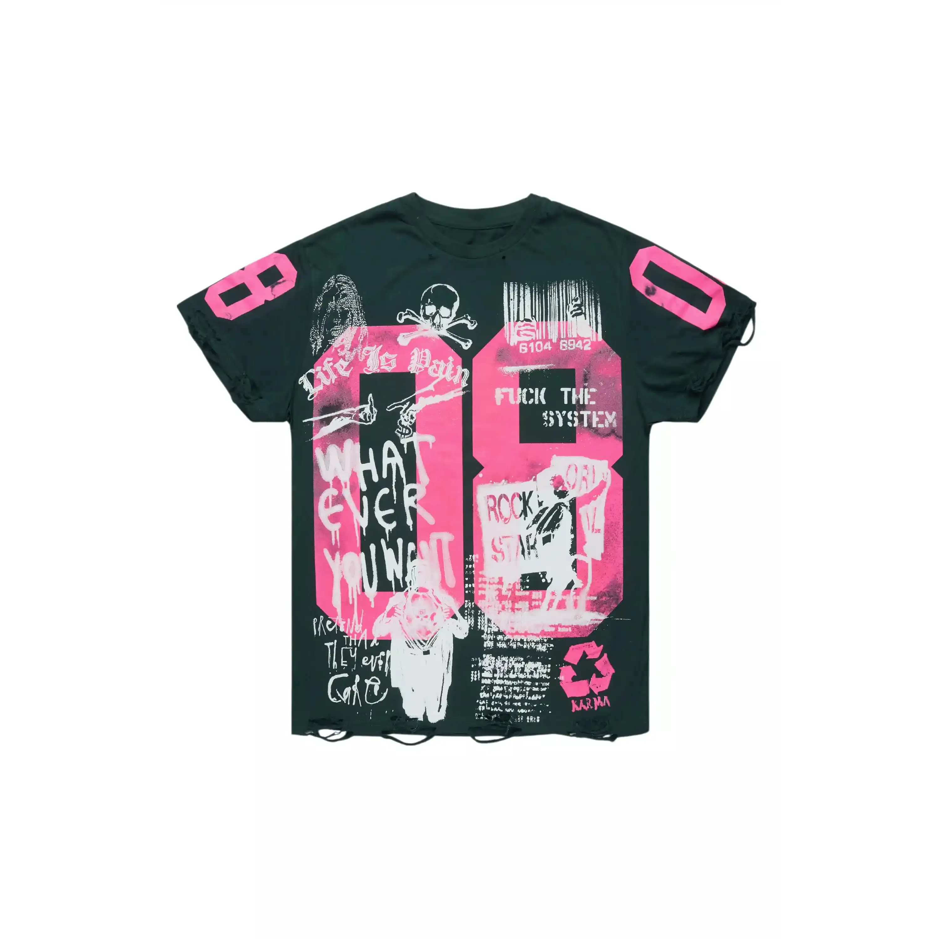 Kammile Green/Pink Oversized T-Shirt
