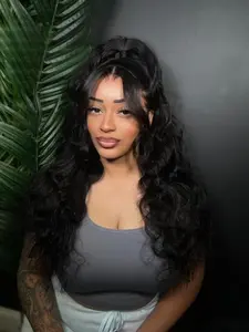 HD 13x4 Full Frontal Bombshell Wave Frontal Wig - 100% Virgin Human Hair, Bleached Knots & Pre-Lucked Hairline, Beginner Friendly, Elastic Band