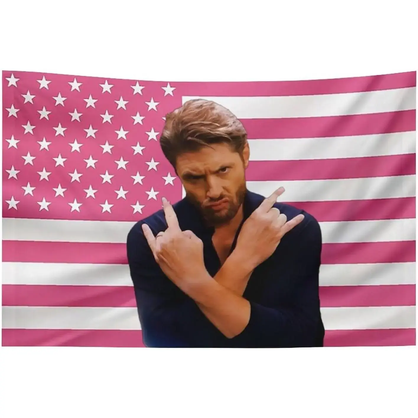 Jensen Ackles Artwork Print Tapestry - Polyester Synthetic Fabric, Smooth Soft Lightweight Wall Hanging, Multi-Size Vibrant Print Wall Decor for Living Room