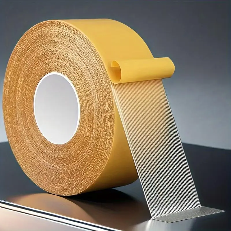 Super Double Sided Tape - Self Adhesive Waterproof transparent adhesive tape with fiberglass mesh, suitable for walls and glass, ideal for fabrics, wood, metal, etc