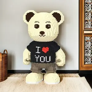 5500pcs Lucky Bear 3D Puzzle, Creative Room Decor, Birthday/halloween/festive Gift, DIY Craft, Lightweight Statue, Home Decoration