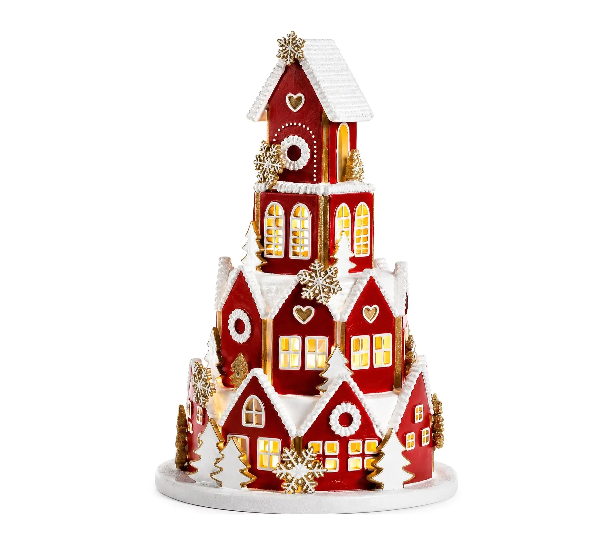 RC Home Decor -16.5" LED Lighted Red Christmas Village