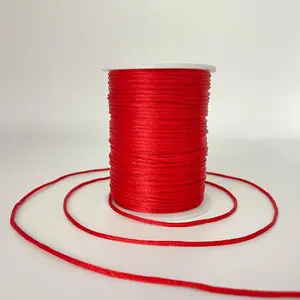 2 mm 330  Satin Nylon Cord String for  Making Bracelet Necklaces Beading Thread Rattail Macrame Kumihimo Chinese Knot Craft Red