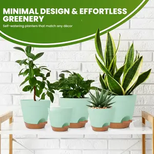 Utopia Home Self Watering Pots for Indoor Plants, Planters for Indoor Plants, Multi-Size Flowerpot, Set of 5 Plant Pots with Drainage & Reservoir, 6.8"/6.4"/5.9"/5.5"/4.9"