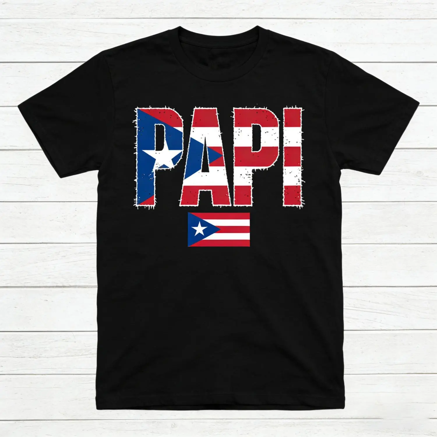 100% Cotton Puerto Rico Papi Flag Puerto Rican Puertorriqueños Boricuas T-Shirt Women's Men's Graphic Tee Causal Tops Fashion