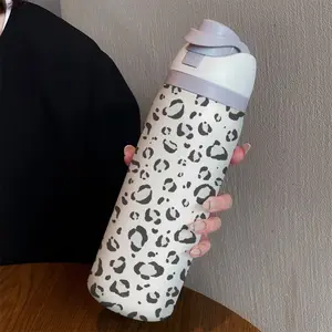 32oz Leopard Print Double Water Bottle, Stainless Steel Insulated Cup Tumbler, Perfect Birthday Gift for Girls, Versatile for Hot & Cold Drinks