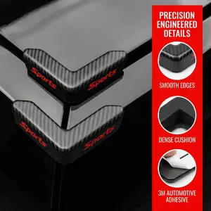 2PCS Car Door Edge Corner Protector Sticker | Carbon Fiber Anti-Scratch Guard Film | Universal Door Corner Collision | Waterproof Exterior Accessory Pair Red Aluminum Alloy Fitment horns on top of car Multitone Horn Molded Textured Dash Cover for SUVs