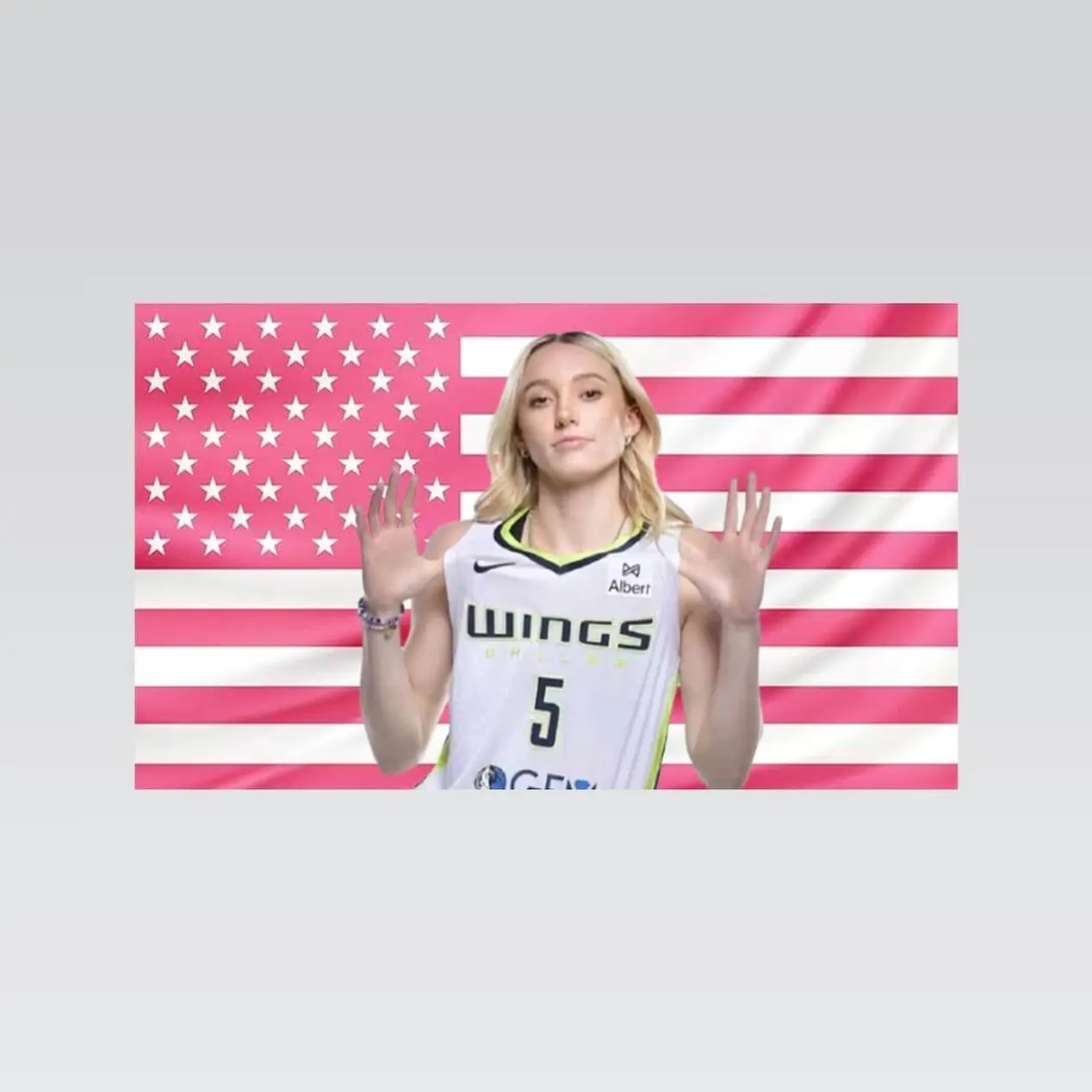 Paige Bueckers Pink American Flag Tapestry – Basketball Wall Art | Aesthetic Pink Flag | Sports Fan Decor | Athlete Room Gift
