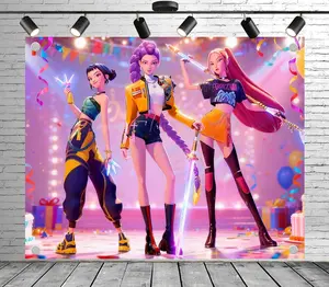 K-Pop Demon Hunters Bedroom Wall Tapestry — Home Decor Tapestry & Fan Party Backdrop Poster