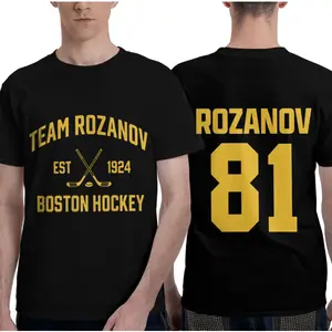 Heated Rivalry Unisex Cotton Boston Jersey Shirt Oversized Ilya Rozanov 81 Graphics Men Women Short Sleeve Cheap Tshirt