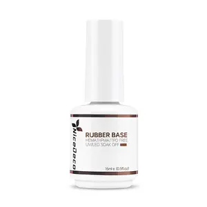 Nicedeco 4 In 1 Rubber Base Gel For Nails, Hema Free Clear Sheer Color Gel Nail Polish UV LED Soak Off, Elastic Rubber Nail Strengthen Enhance Base Coat Color Gel Polish rubber  base