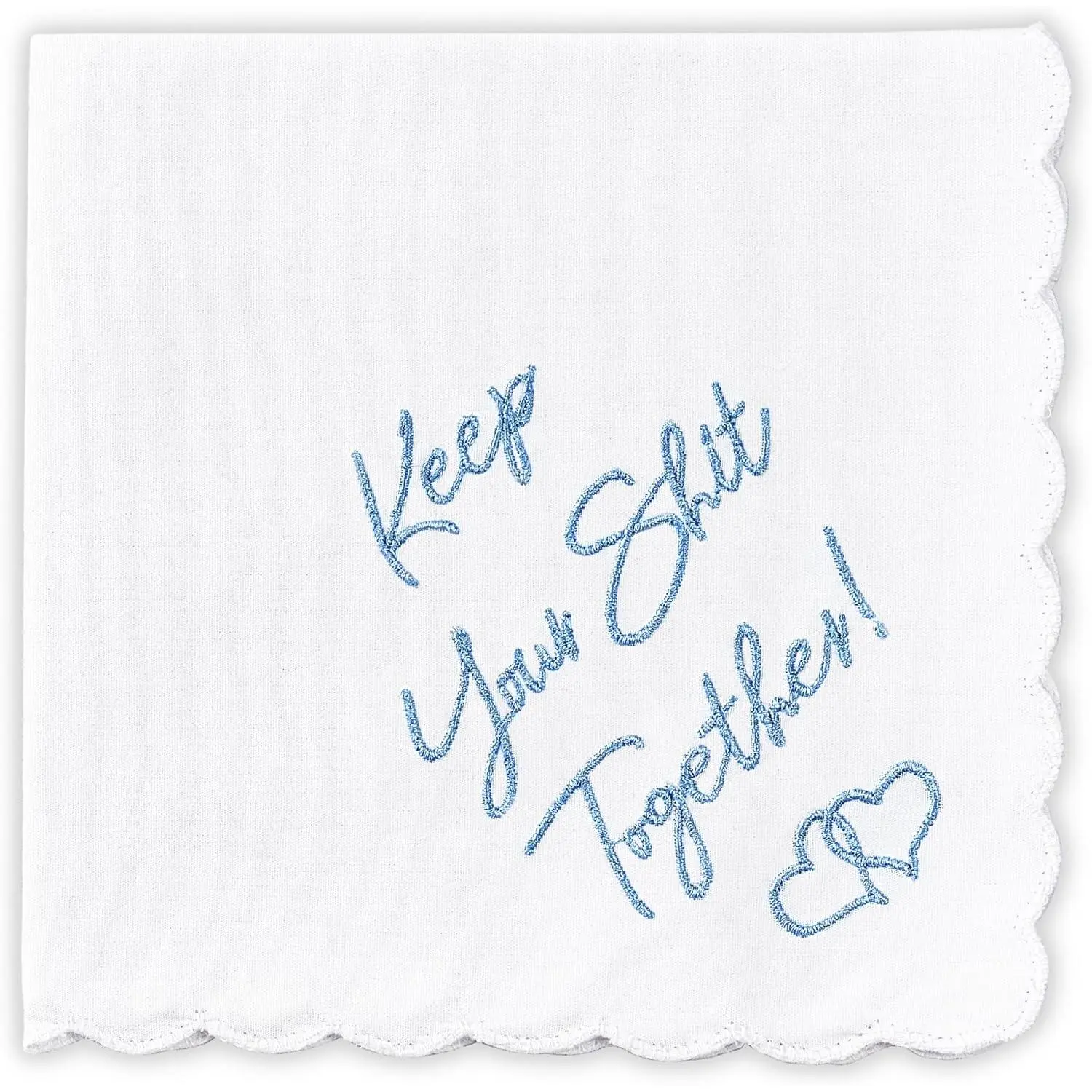 Something Blue Wedding  Embroidered Handkerchief | Keep Your  Together! | Wedding Day Bride