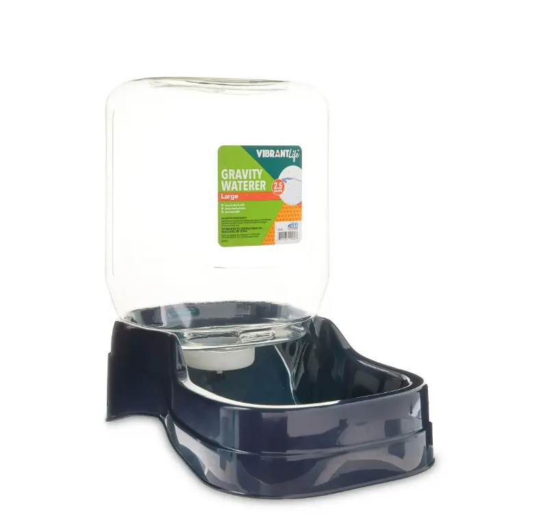 Vibrant Life Gravity Pet Waterer Water Dispenser Station, Large for Dogs and Cats, Blue, 2.5 Gallons