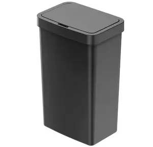 Motion Sensor Trash Can, 13.2 Small Kitchen Trash Can with Lid, Slim Touchless Garbage Can, Narrow Motion Sensor Trashcan, Automatic Plastic Trash Bin for Bathroom, Bedroom, Kitchen, Black