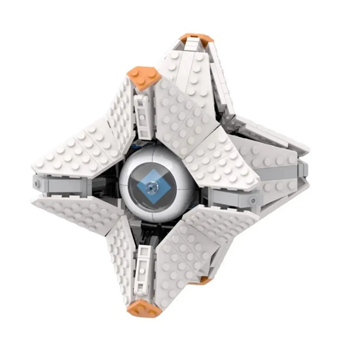 Destiny 2 Ghost Shell Building Block Set - Hand-Assembled Game Replica Model Kit, Sci-Fi Desktop Decor, DIY Brick Collectible, Halloween/Christmas/Birthday Gift for Destiny Gamers, Gaming Room Ornament
