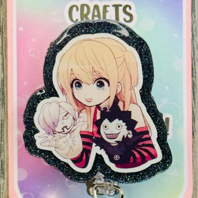 Anime Misa Badge Reel/ID Clip-Retractable Clips-(Alligator, Belt, MRI Safe, Carabiner) & Non-Retractable Clips