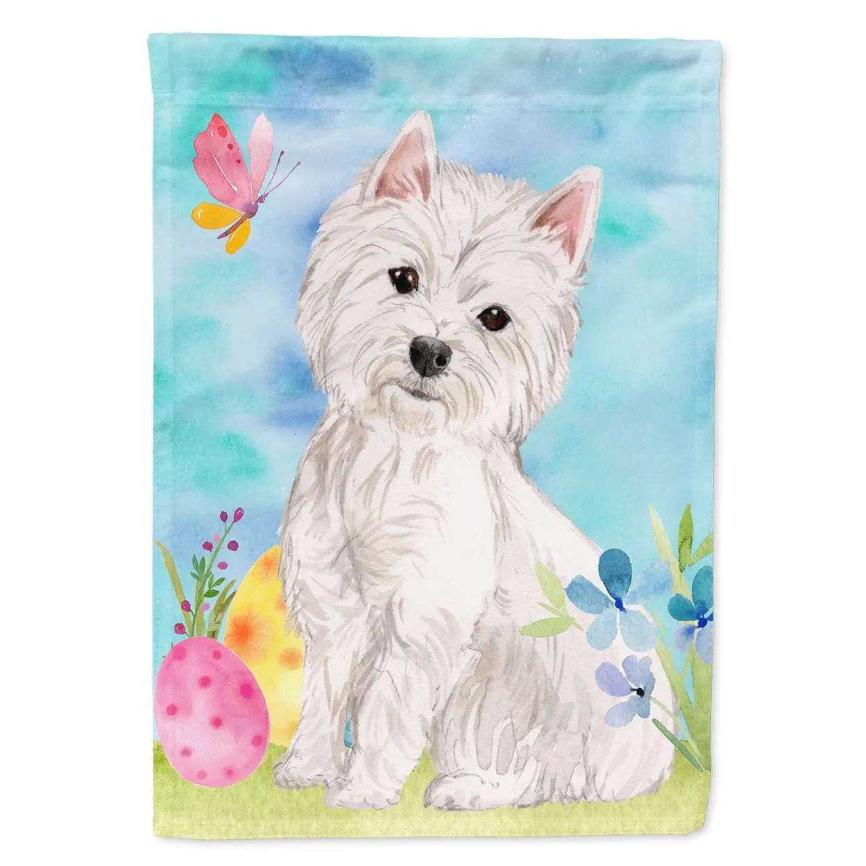 Westie Easter Garden Flag, Decorative Fabric Garden Decor for Outdoor Display