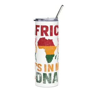 HeritageSip | Stainless Steel Tumbler – Personalized African Roots DNA Design – Double-Wall Insulated – 20oz Travel Mug Gift