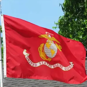 U.S. Marine Corps flag with eagle, globe, and anchor design - made of high-strength polyester  An official flag a must-have for die-hard Marine Corps fans.