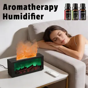 Whisper-Quiet Ultrasonic Diffuser | 7-Color Mood | Bedroom Home Office Aromatherapy Portable Flame Aroma Diffuser fireplace humidifier control Colorful Compact Smart Aromatherapy Diffuser Volcano Aroma Humidifier cool mist light