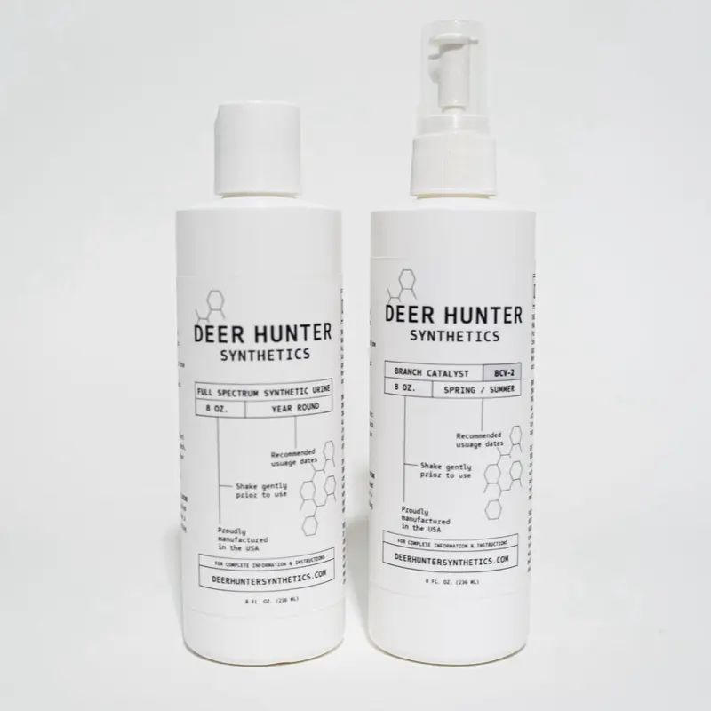 Deer Hunter Synthetics Full Spectrum Scrape System Kit BCV-2A - Powerful Synthetic Deer Lure with Slow-Evaporation Formula & BCV-2 Branch Catalyst for Year-Round Use