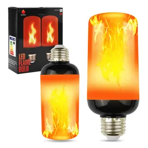 【Upgraded Flame】Halloween Decorative Light Bulbs, E26 LED Flame Light Bulbs, Multiple Flashing Light Bulb Modes with Inverted Effect, Flame Light Bulbs Suitable for Halloween, Christmas Parties, Balconies, Porches, and Indoor/Outdoor Home Decorations - 2