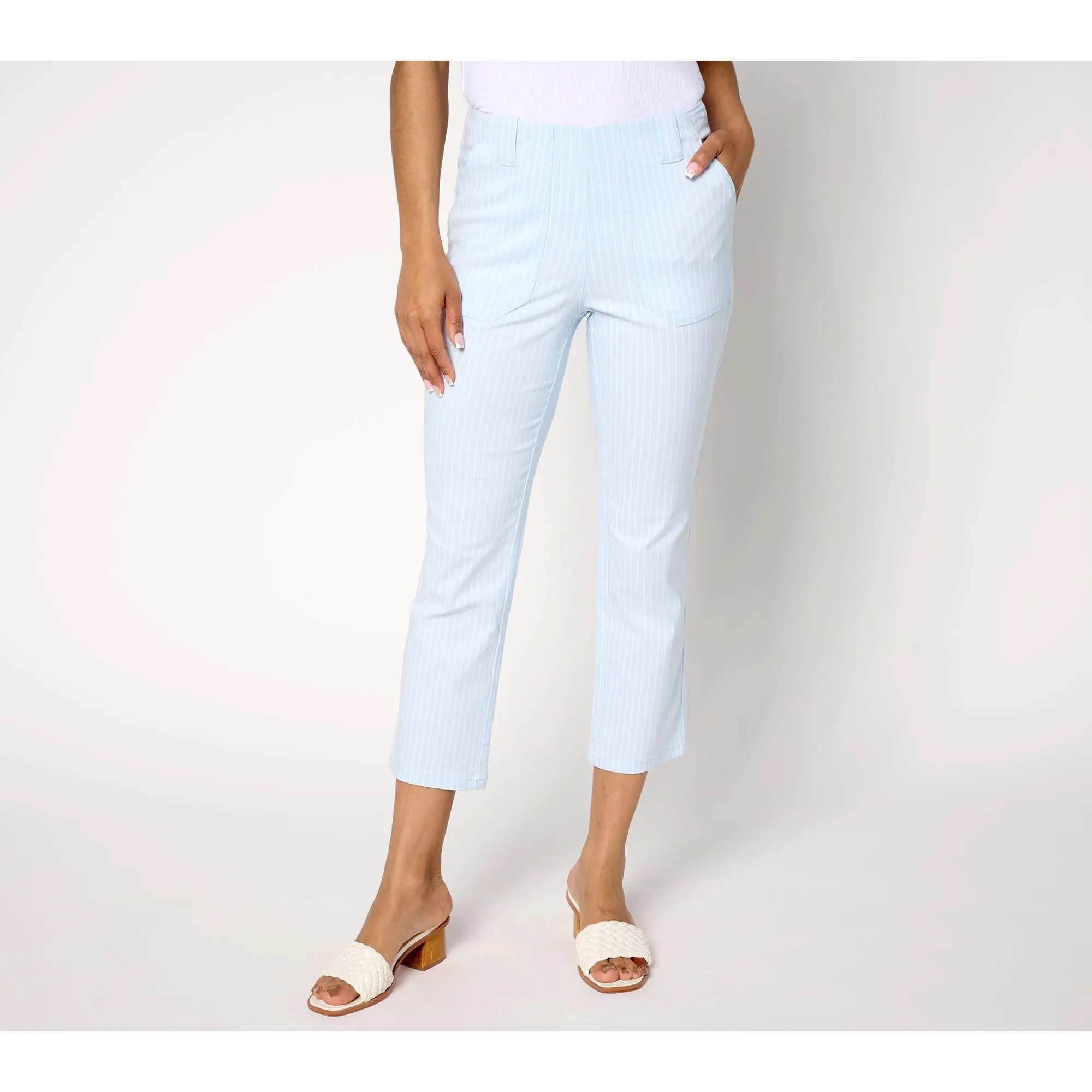 Belle by Kim Gravel Regular Harbor Island Stretch Pinstripe Pant