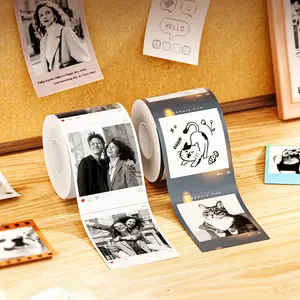 NIIMBOT Applicable For NIIMBOT B21Pro/B1Pro/B2Pro Thermal label printer only - Grayscale Photo Paper Thermal Label Paper High-Definition Grayscale Printing Ideal for Journals, Photo Walls & More Teacher's Thermal Label Printer Paper