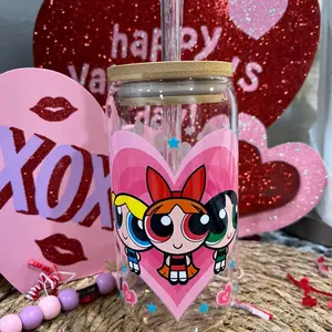 power puff girls Glass cup