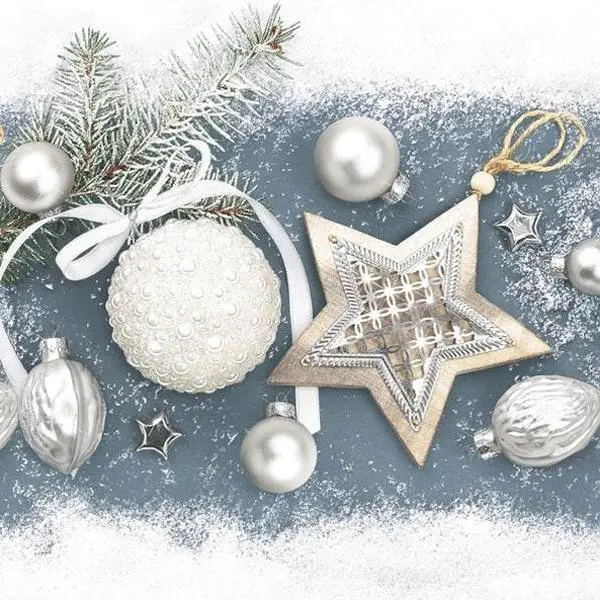 Christmas Napkins Ornaments Decorative Xmas Paper Decoupage Napkin #2151