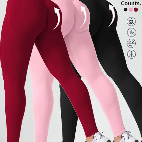 Women's Seamless High-Waist Yoga Pants, Invisible Pleated Tummy-Control Butt-Lift Fitness Leggings for Indoor and Outdoor Workouts, High Waisted Sportswear