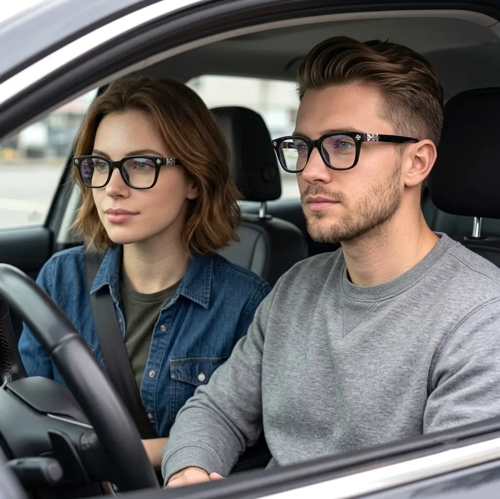 Classic Elegant Black - Silver Cox Ucker Eyeglass Frames for Men and Women - UV400 FullBox 2273