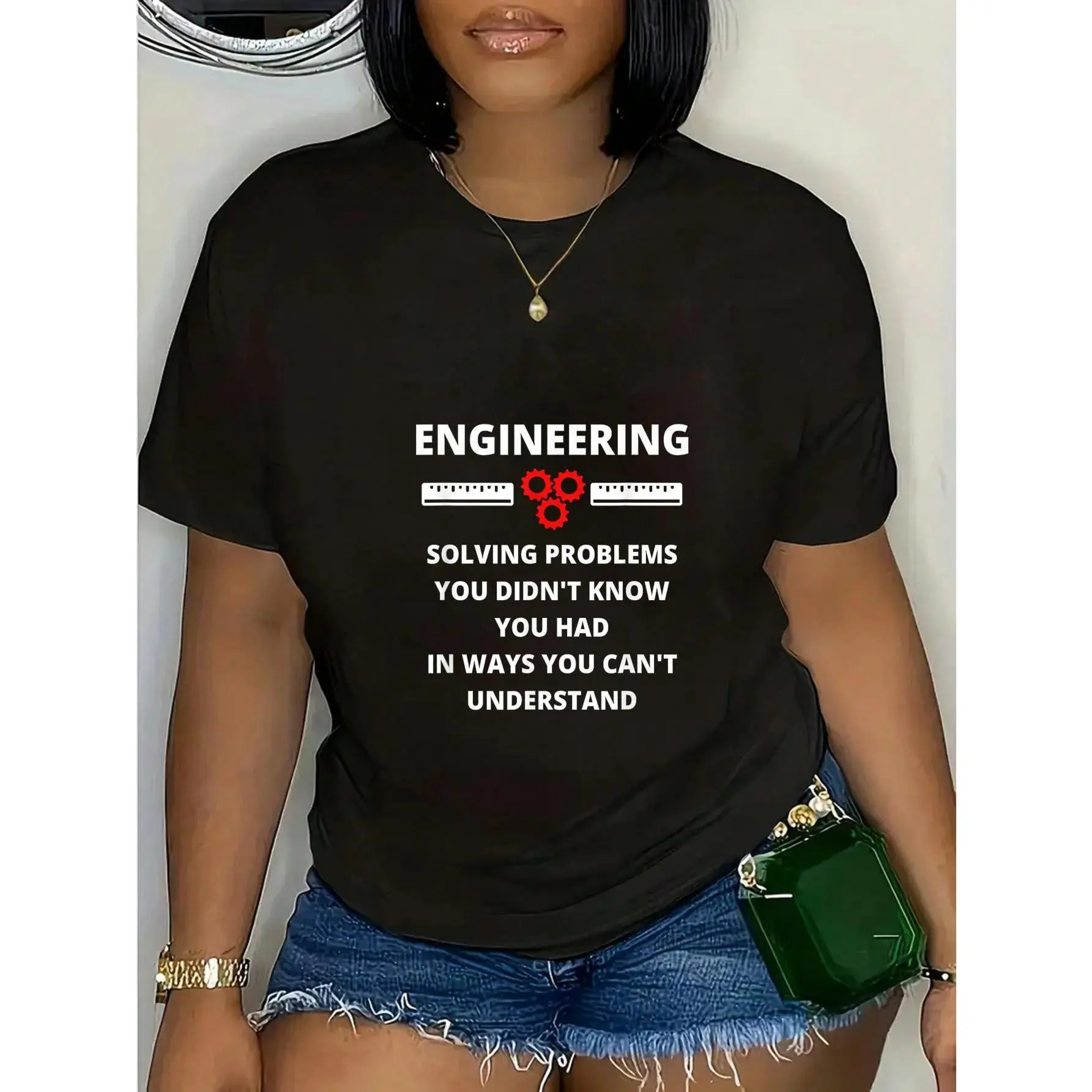 100% Cotton  Engineering Solving Problems - Funny Sarcastic Engineer T-Shirt