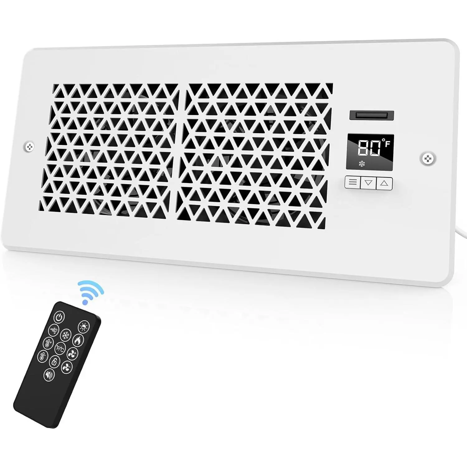 2 Pack/ 1 Pack Register Booster Fan for 4" x 10" Register Holes with Remote Control and Thermostat, 10-Speeds Floor Vent Fans Booster - Enhances AC Heating&Cooling Airflow, Quiet Air Duct Fan for Wall Ventilation Ventilator