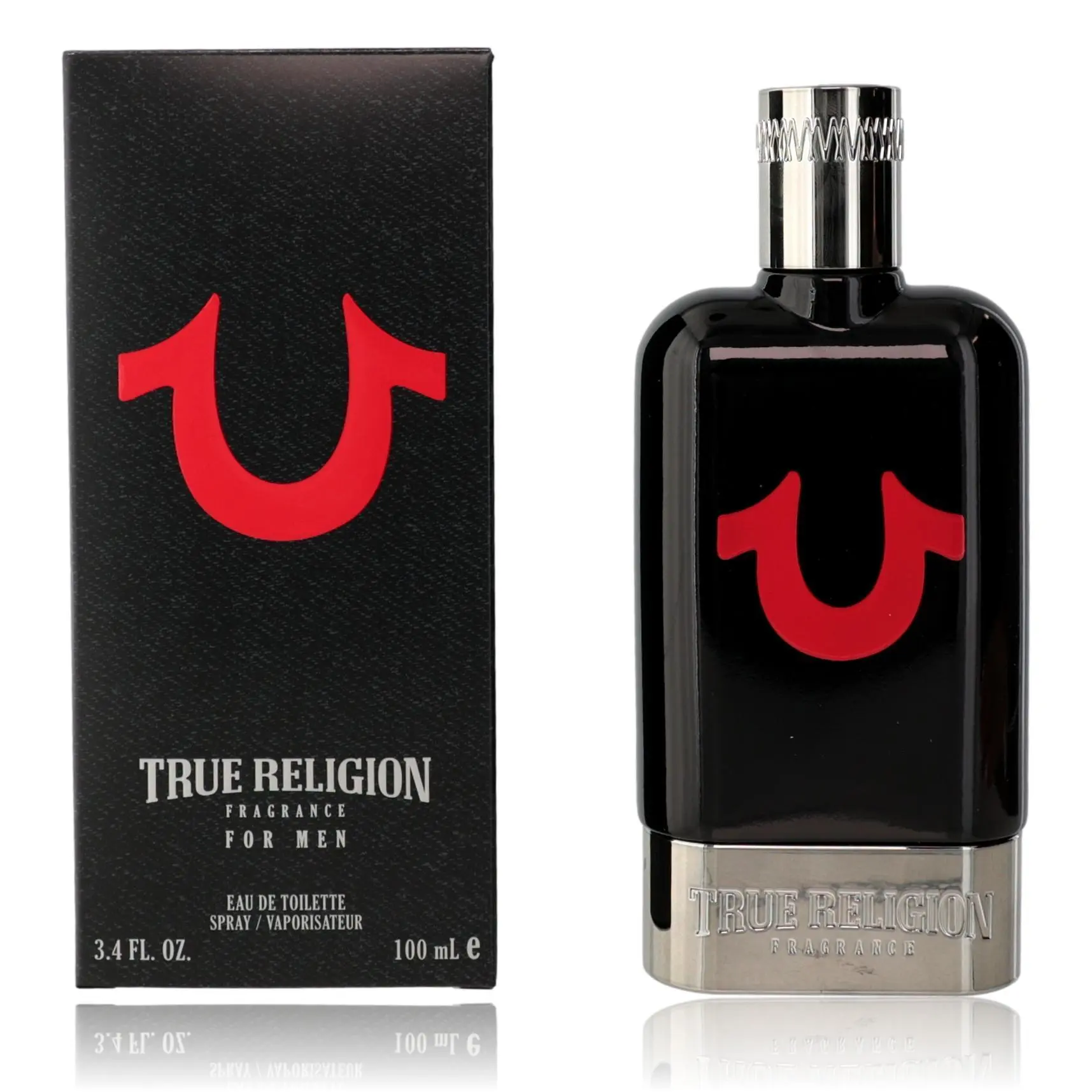 True Religion Black Bold Name Men's EDT Spray Fragrance - 3.4 fl oz (3 to 3.9 fl oz), Single Item, Daily Freshness Boost