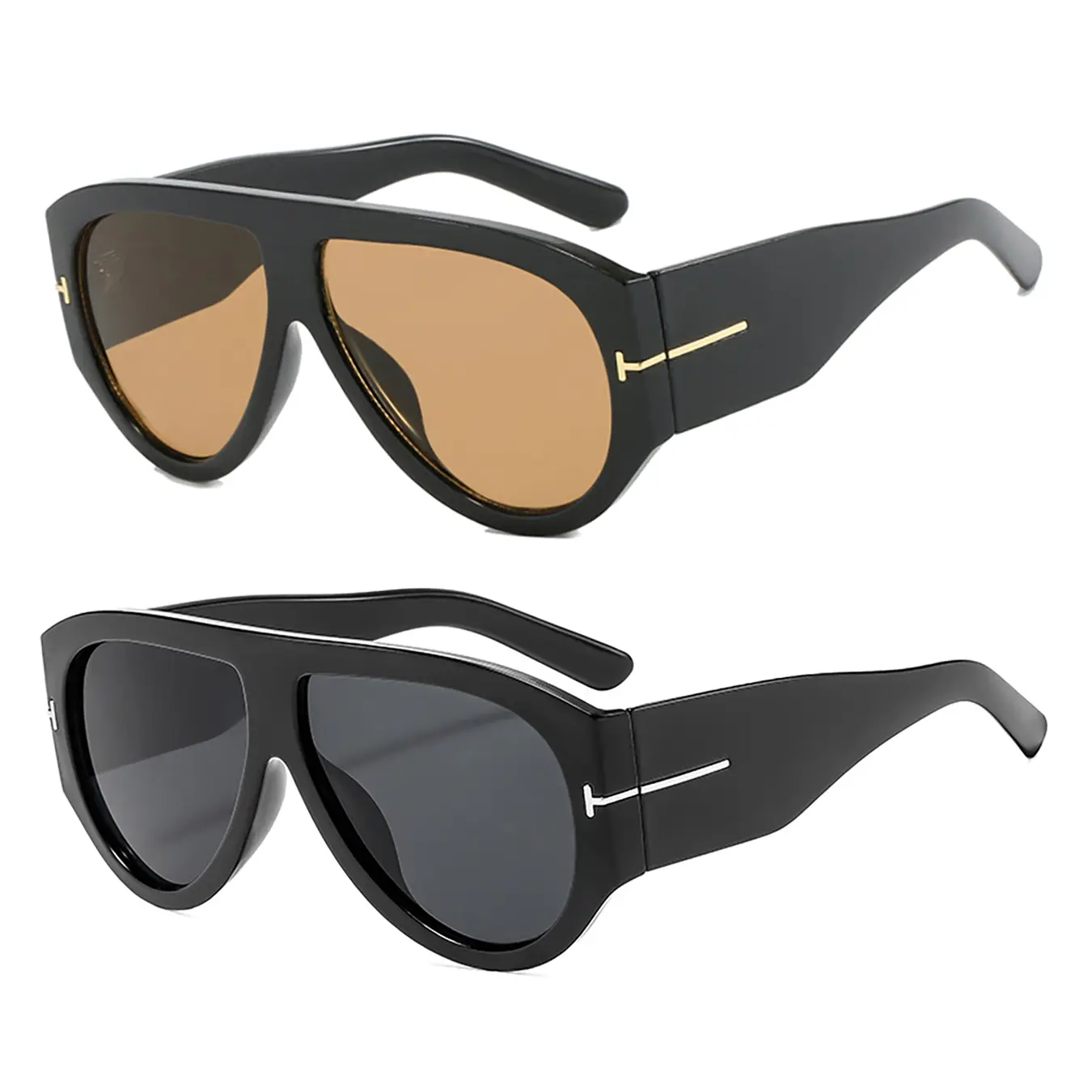 Unisex Full Rim Retro Oversized Aviator Shades - Trendy Casual Stylish Windproof Punk Sunglasses, UV Protection, Large Frame Beach Fashion Eyewear Accessory summerwins,deals for you,restock.