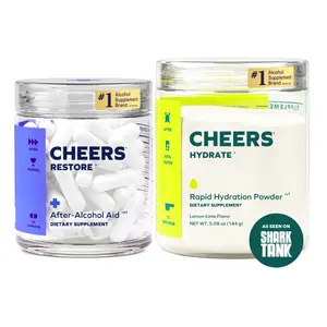 Cheers Classic Combo | Restore + Hydrate | DHM, L-Cysteine, B-Vitamins, Electrolytes | 12 Doses Each | 36 ct