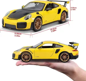 1:24 Scale Special Edition 2018 Porsche 911 GT2 RS DieCast Realistic Model Collector Car in Yellow/Black