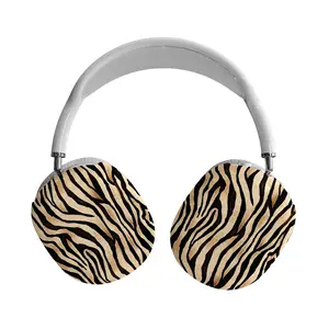 Wild Zebra Stripe AirPods Max Case – Beige Black Animal Print Cover, Y2K Aesthetic Headphone Case, Stylish Protective Skin, Gift for Him & Her