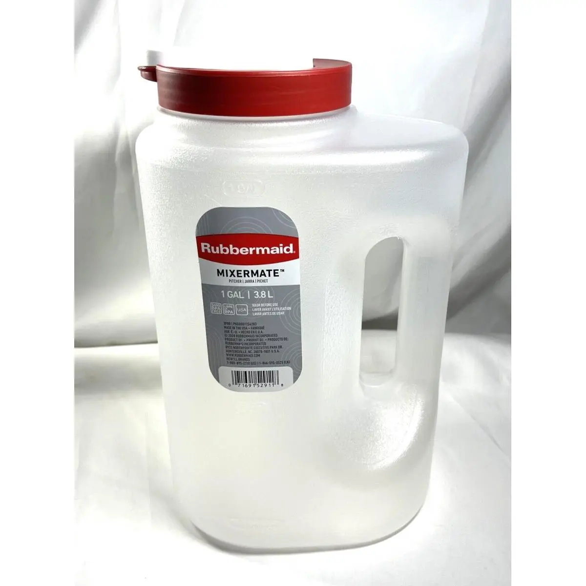 212 MAIN Plastic Leak-Proof Beverage Storage Pitcher with Lid, Reusable Dishwasher-Safe Kitchen Jug with Rounded Handle for Household Drink Serving, Jugs