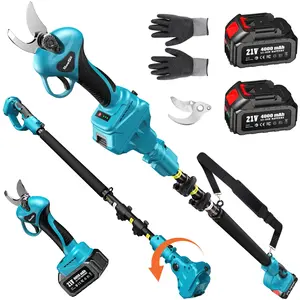 SeeSii 2-in-1 Cordless Electric Pruning Shears with Pole, 15Ft Reach, 1.2" Cutting Diameter, 21V 2x 4000mAh Batteries, Battery Powered Tree Pruner with Brushless Motor for Efficient Branch Trimming PS100 #TikTokShopBlackFriday