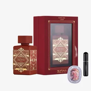 Lattafa Bade'e Al Oud Sublime Woody Aromatic Eau de Parfum 3.40 Ounce 100 ml with 5ML Refillable Bottle & Scented Card Arabian Fragrance Floral Oriental Fragrance