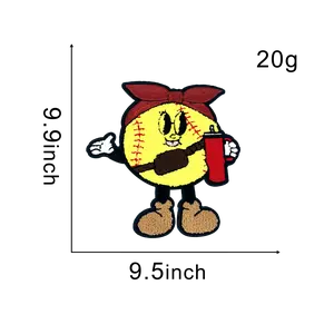 fashion outfits Baseball\softball   Iron On clothes Patches ,heat press,letters,Large size,backpack,jacket,Custom embroidered