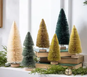 Evergreen Set of 6 Bottle Brush Trees Table Decor