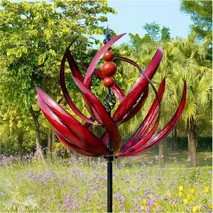 [Dual Direction] DIY Harlow Decorative Iron Wind Spinner Rotator | Durable Construction | Whimsical Garden Decoration | Home, Yard, Patio, And Outdoor Spaces | Dual Direction Rotation, Inground Installation