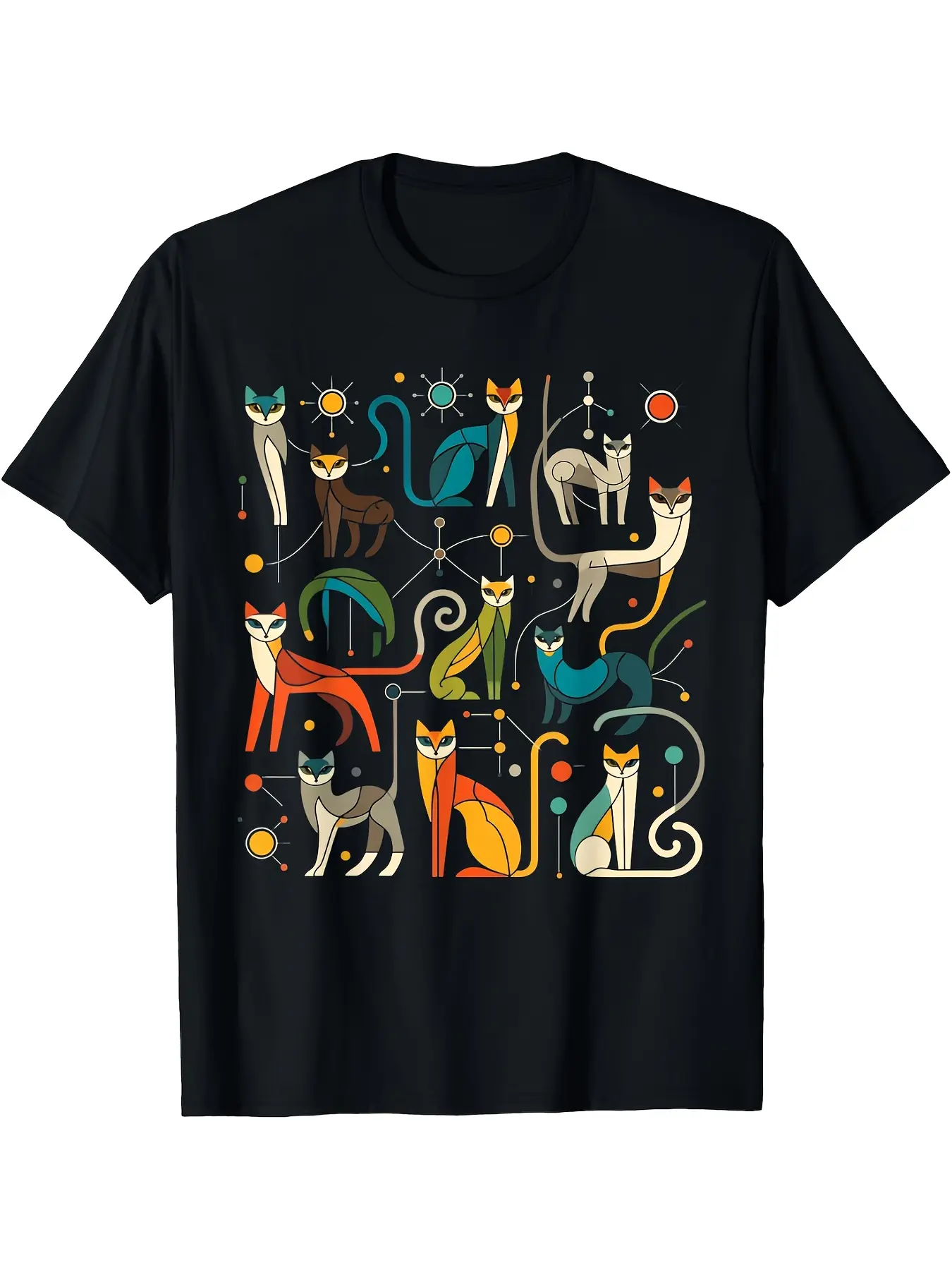 Men's Vintage 50s 60s Retro Mid-Century Modern T-S unisex soft cotton short sleeve t shirt, vintage graphic casual tee for men women teens, perfect birthday holiday gift for camping travel gym daily street  wear