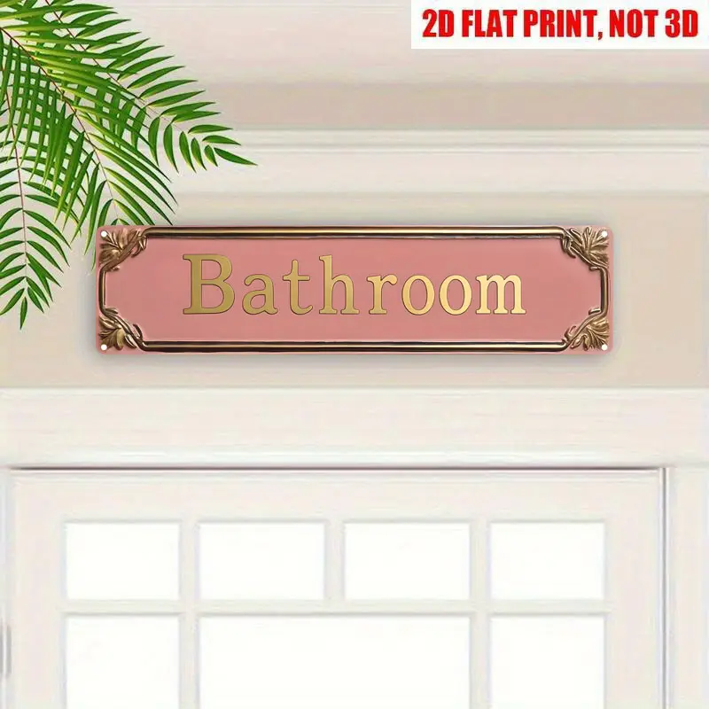 Vintage Iron 4×16in Bathroom Wall Sign, Colorful Novelty Aluminium-Tin Decor Plaque, Waterproof, No Electricity Needed, Easy to Hang, Holiday House Office Door Gift, Wall Decor, Bathroom Decor