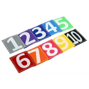 Tumbl Trak Sticky Manipulatives - Numbers Spot Markers - Non-Slip Velcro Carpet Marker - for Gymnastics and Cheer Agility Training