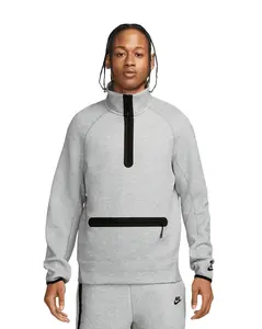 Men's Nike Sportswear Drk Gry Matte Slvr Tech Fleece Half Zip Sweatshirt